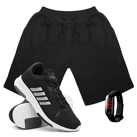 bermuda moletom e tenis