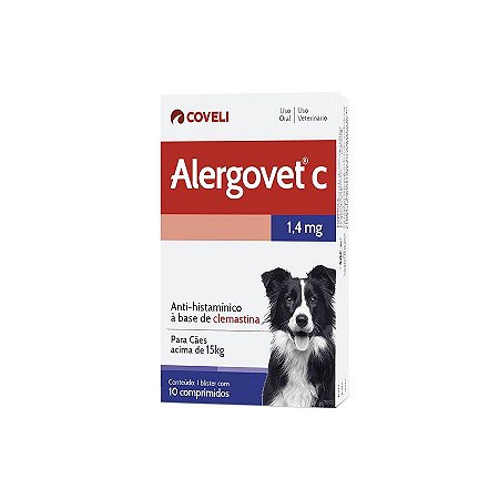Alergovet 1,4mg com 10 Comprimidos para Cães Acima 15kg