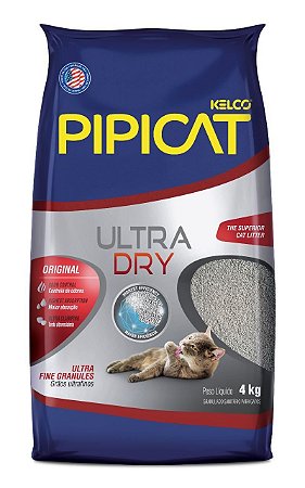 Areia Higiênica Pipicat Ultra Dry 4Kg
