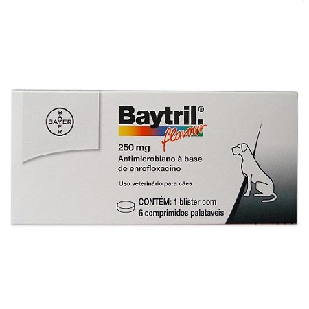 Baytril Flavour 250mg com 6 Comprimidos
