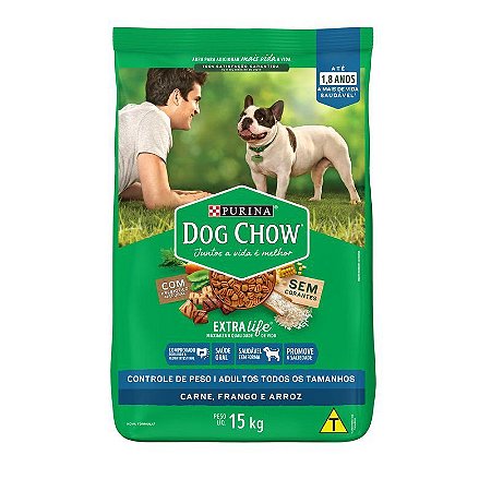 Dog Chow Adultos Controle de Peso Carne Frango e Arroz