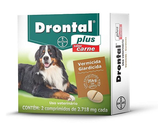 Drontal Plus Sabor Carne 2,718mg com 2 Comprimidos