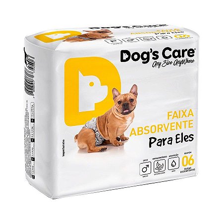 Fralda Higiênica Dogs Care para Cães Machos 6 Unidades