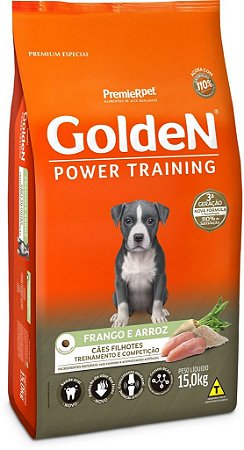 GoldeN Power Training Cães Filhotes Frango e Arroz 15Kg