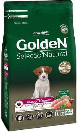 GoldeN Seleção Natural Cães Filhotes Raças Pequenas Frango e Arroz