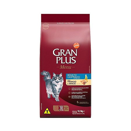 Gran Plus Gatos Castrados Frango e Arroz Fracionado 10,1Kg