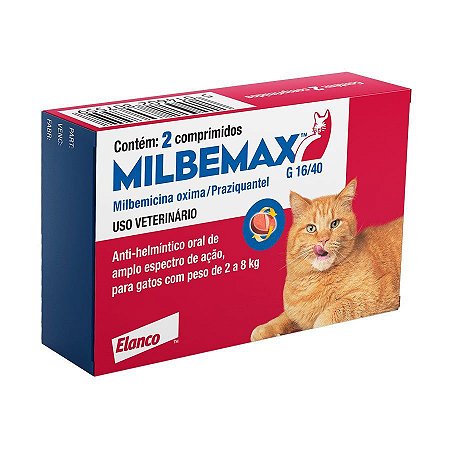 Milbemax para Gatos de 2 a 8Kg com 2 Comprimidos