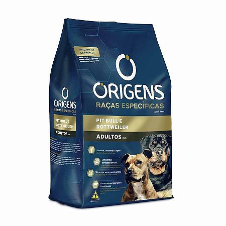 Origens Cães Adultos Pit Bull e Rottweiler 15Kg