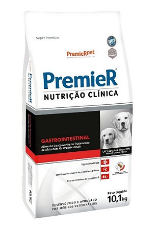 PremieR Nutrição Clínica Cães Adultos e Filhotes Raças Médias e Grandes Gastrointestinal 10,1Kg