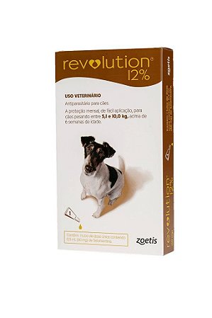 Revolution 12% 60mg para Cães de 5,1 a 10Kg