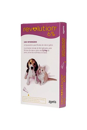 Revolution 6% para Cães e Gatos Até 2,5Kg