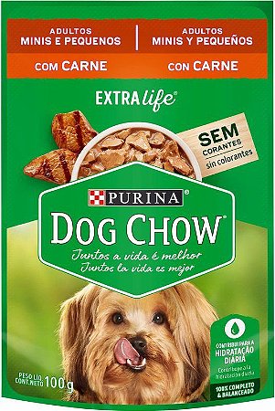 Sachê Dog Chow Adultos Raças Pequenas Carne 100g
