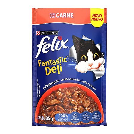 Sachê Felix Fantastic Gatos Adultos Deli Carne 85g