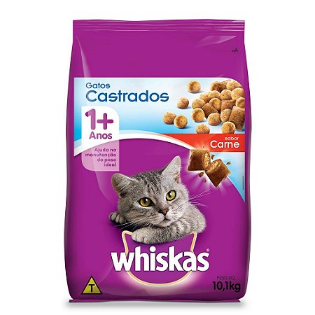 Whiskas Adultos Castrados Carne 10,1Kg