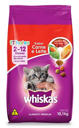 Whiskas Filhotes Carne e Leite 10,1Kg