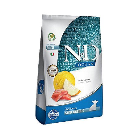 N&D Ocean Canine Filhotes Mini Salmão e Melão 800g