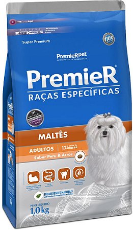 PremieR Raças Especificas Cães Adultos Maltês Peru e Arroz 7,5Kg
