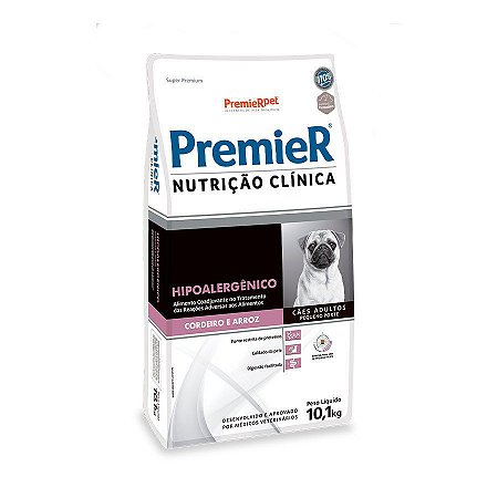 PremieR Nutrição Clínica Cães Adultos Raças Pequenas Hipoalergênica Cordeiro e Arroz 10,1Kg