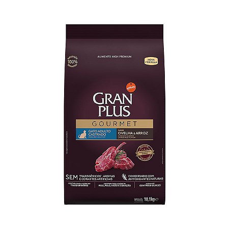 Gran Plus Gato Gourmet Castrado Ovelha 10,1kg