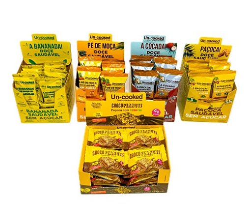 KIT PAÇOCA + COCADA + PÉ DE MOÇA + BANANADA + CHOCOPEANUTS
