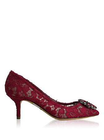 DOLCE & GABBANA | Sapato de Salto Dolce & Gabbana Bellucci Renda Vermelho
