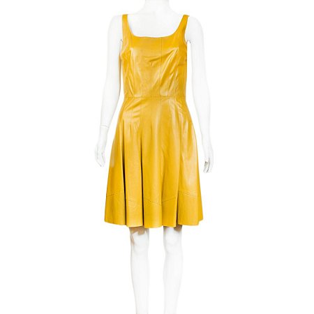 OSCAR DE LA RENTA | Vestido Oscar de la Renta Couro Amarelo