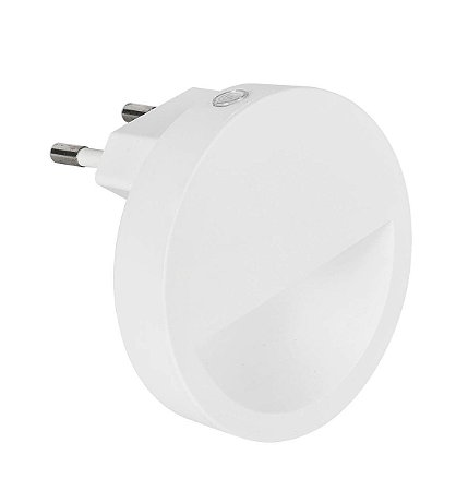 LUZ NOTURNA LISA ABS REDONDA, - 0,5W BI-VOLT LED 3,000K