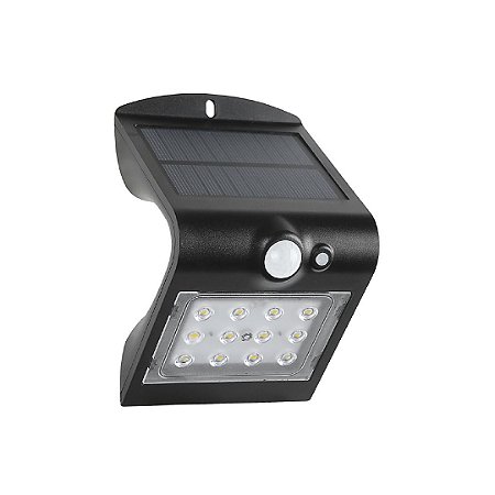 ARANDELA SOLAR 1,50 WATTS PRETA DEMI