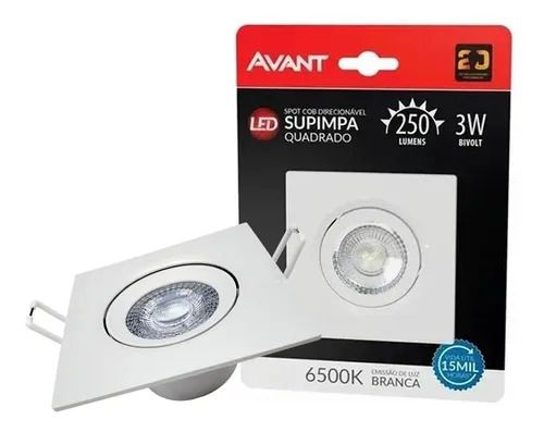 SPOT LED 3W QUADRADO 6500K