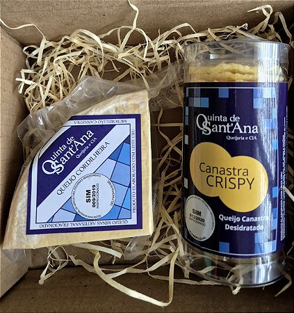 QUEIJO CANASTRA CORDILHEIRA fração pequena e UM QUEIJO DESIDRATADO CANASTRA CRISPY - Kit Promocional