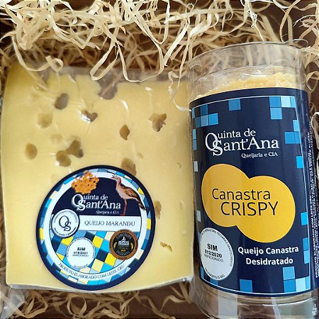 QUEIJO MARANDU (fração 250g) e UM QUEIJO DESIDRATADO CANASTRA CRISPY - Kit Promocional