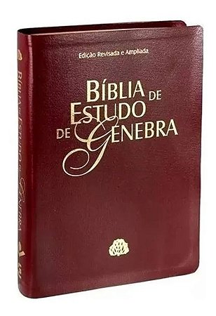 Bíblia de Estudo de Genebra Capa Couro Vinho