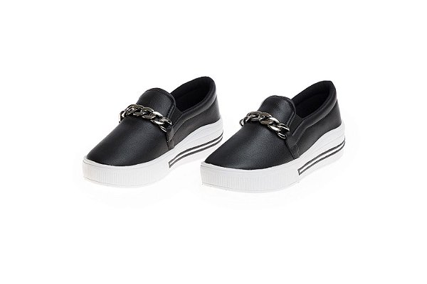 slip on preto sola alta