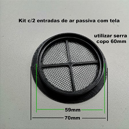 Kit 2 entradas passiva para furação 60mm