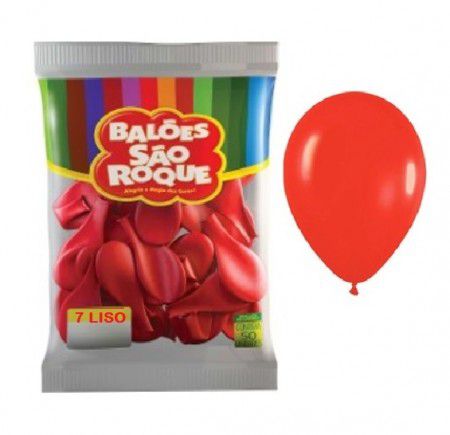 Balões Vermelho Quente São Roque nº7 embalagem com 50 unid