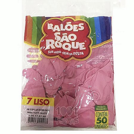 Balões Rosa Titti Frutti São Roque nº7 embalagem com 50 unid