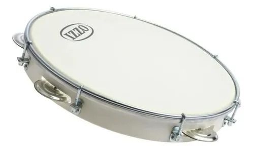 PANDEIRO 10 POL ABS BRANCO C/PELE LEITOSA IZZO