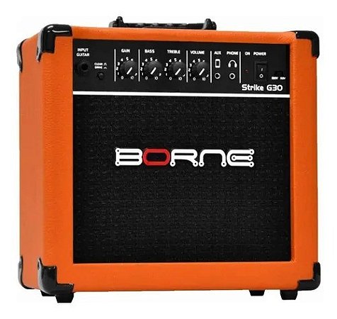 AMPLIFICADOR GUITARRA STRIKE G30 LARANJA BORNE