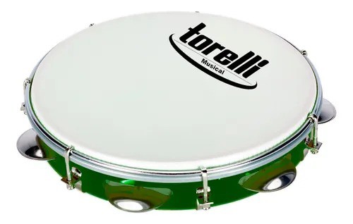 PANDEIRO 10'' INJETADO VERDE PELE LEITOSA TP309VE