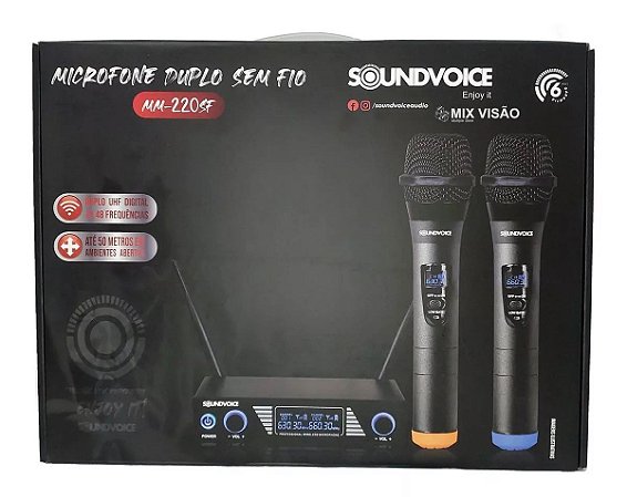 MICROFONE SEM FIO SOUNDVOICE DUPLO