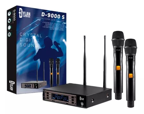 SISTEMA SEM FIO UHF COM 200 CANAIS ACOMPANHA 2 BASTOES DYLAN D-9000S