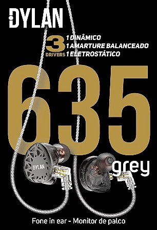 FONE EAR  MONITOR PRA PALCO COM 3 DRIVES DE-635