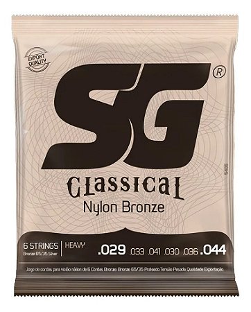 ENCORDOAMENTO PARA VIOLAO NYLON BRONZE 65 35/PRATA TENSAO ALTA SG