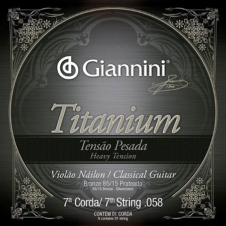 ENCORDOAMENTO GIANNINI PARA VIOLÃO NÁILON 7° CORDA TITANIUM TENSAO ALTA 0.058 AVULSA