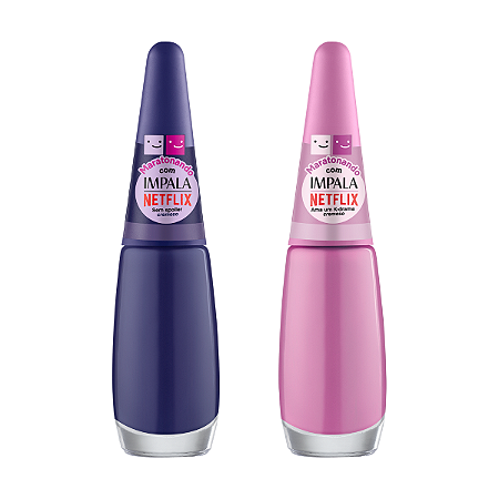 Kit 2 Esmaltes Impala 7,5ml Maratonando Netflix Cor:Sem Spoiler + Ama um K-Drama