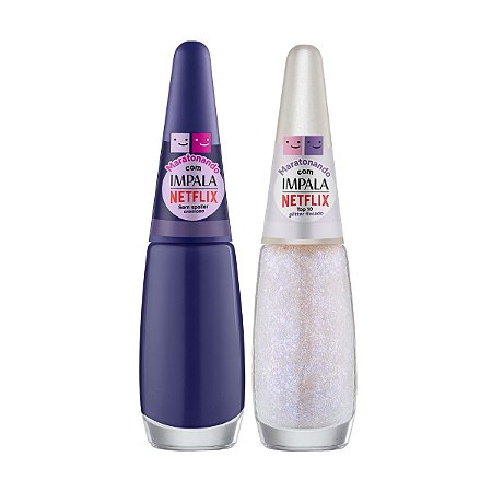 Kit 2 Esmaltes Impala 7,5ml Maratonando Netflix Cor:Sem Spoiler + Top 10