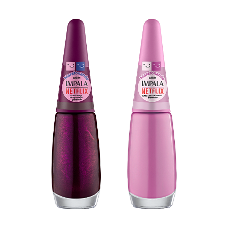Kit 2 Esmaltes Impala 7,5ml Maratonando Netflix Cor:Uma nova temporada + Ama um K-Drama