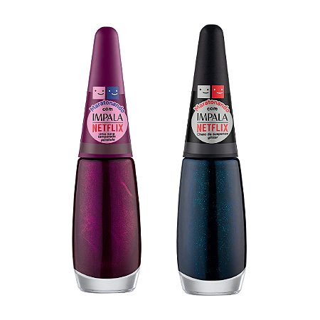 Kit 2 Esmaltes Impala 7,5ml Maratonando Netflix Cor: Uma nova temporada + Cheio de Suspense