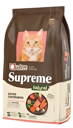 Ração Quatree Supreme Salmão e Batata Doce para Gatos Castrados 10,1Kg