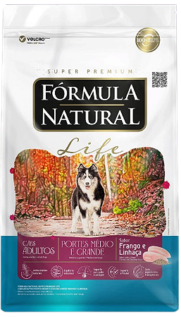 Ração Fórmula Natural Life para Cães Adultos de Raças Média e Grande 15 kg